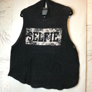 FLASHMOB SLEEVELESS BLACK HOODIE SIZE M/L